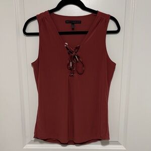 White House Black Market Coral Lace-Up Tank